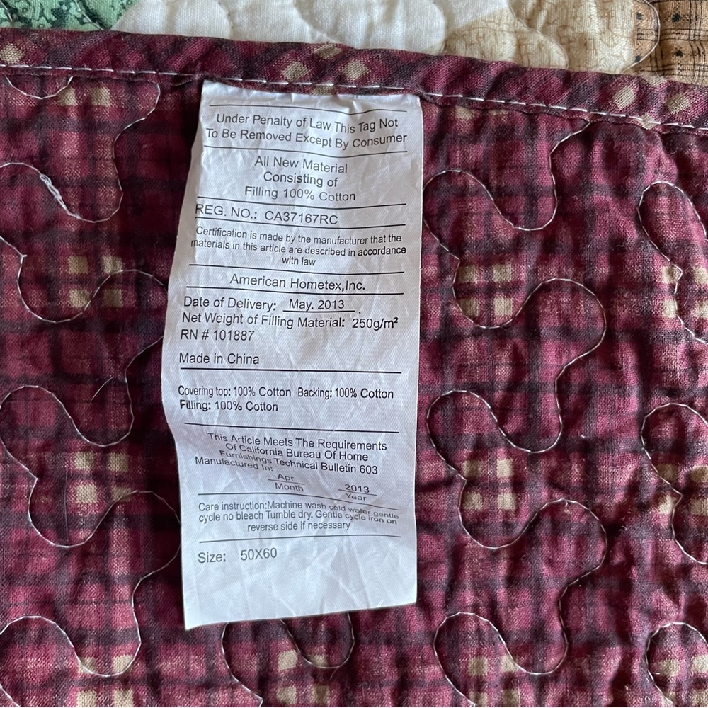 Patchwork Quilted 50x60" Throw Blanket Cabin Camping Cottage Rustic Nature Bear - Picture 8 of 8